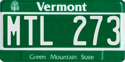 VT license plate MTL273