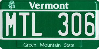VT license plate MTL306