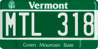 VT license plate MTL318