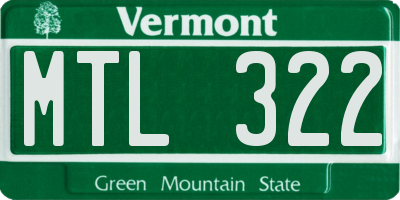 VT license plate MTL322