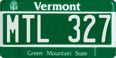 VT license plate MTL327
