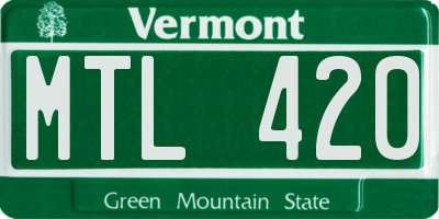 VT license plate MTL420