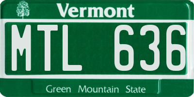 VT license plate MTL636