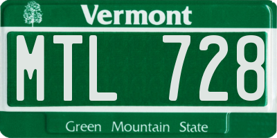 VT license plate MTL728