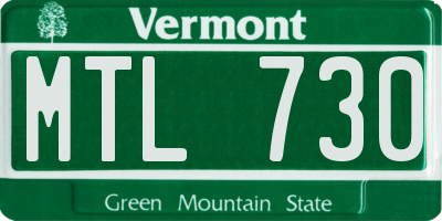 VT license plate MTL730