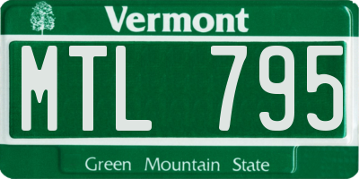 VT license plate MTL795