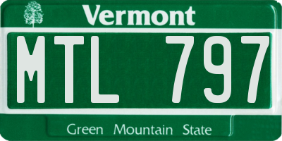 VT license plate MTL797