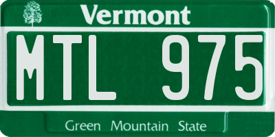 VT license plate MTL975