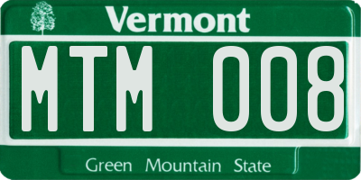 VT license plate MTM008
