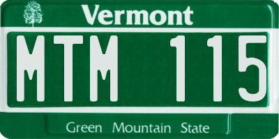 VT license plate MTM115