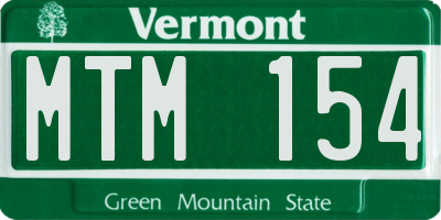 VT license plate MTM154