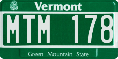 VT license plate MTM178