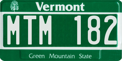 VT license plate MTM182