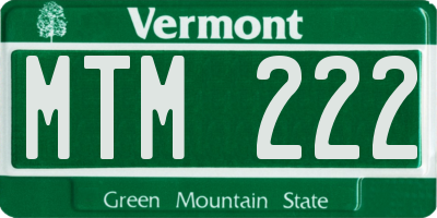VT license plate MTM222