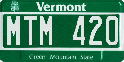VT license plate MTM420