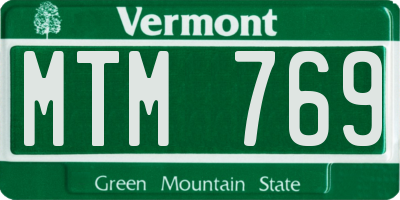 VT license plate MTM769