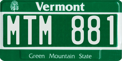 VT license plate MTM881