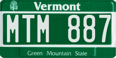VT license plate MTM887