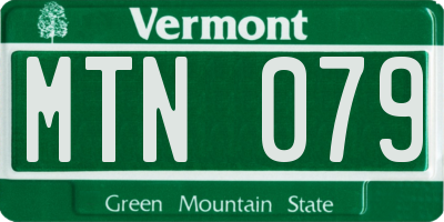 VT license plate MTN079