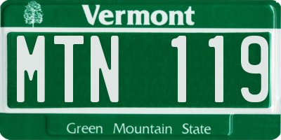 VT license plate MTN119