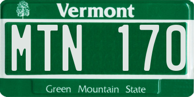 VT license plate MTN170