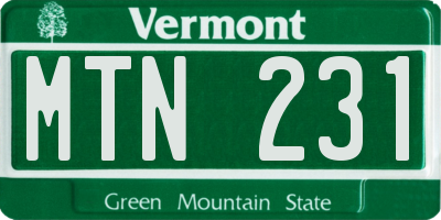 VT license plate MTN231
