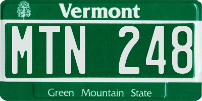 VT license plate MTN248