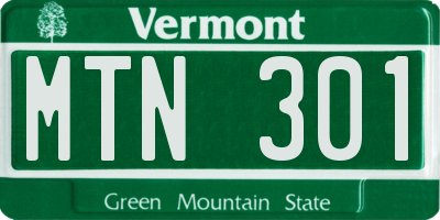 VT license plate MTN301