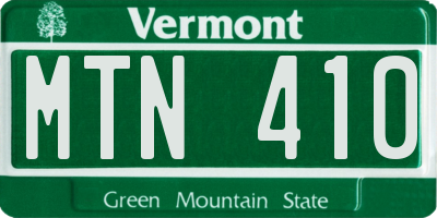 VT license plate MTN410