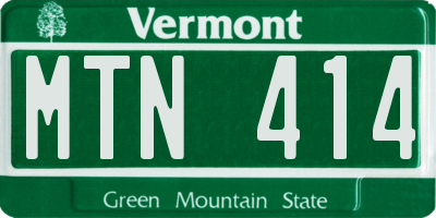 VT license plate MTN414