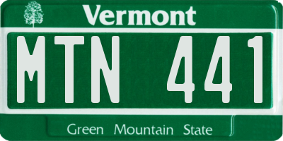 VT license plate MTN441