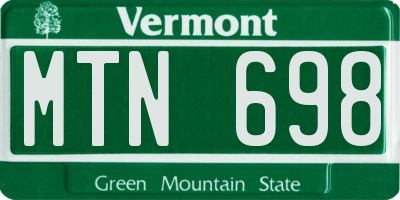 VT license plate MTN698