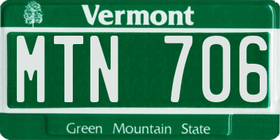 VT license plate MTN706