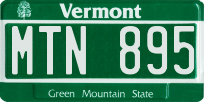 VT license plate MTN895