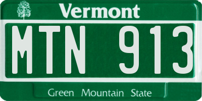 VT license plate MTN913