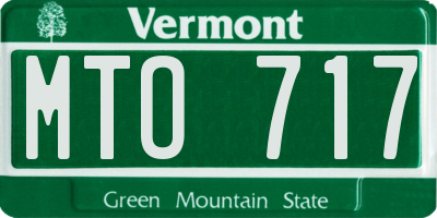 VT license plate MTO717