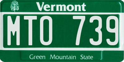 VT license plate MTO739