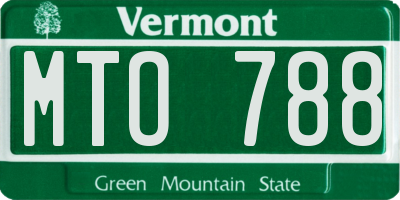 VT license plate MTO788