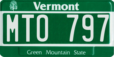 VT license plate MTO797