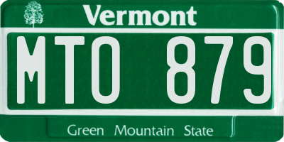 VT license plate MTO879