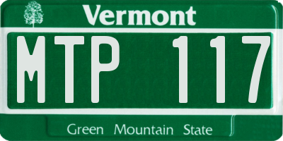 VT license plate MTP117