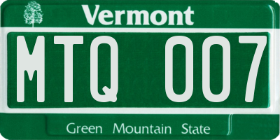 VT license plate MTQ007