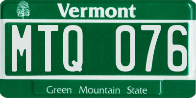 VT license plate MTQ076
