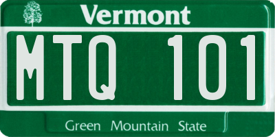 VT license plate MTQ101
