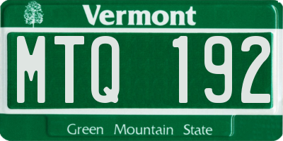 VT license plate MTQ192