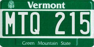 VT license plate MTQ215
