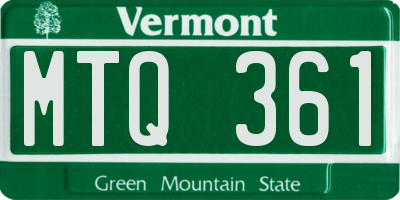 VT license plate MTQ361