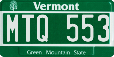 VT license plate MTQ553