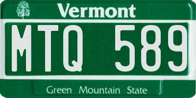VT license plate MTQ589