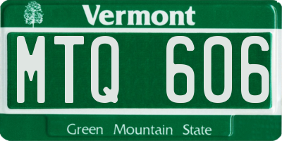 VT license plate MTQ606